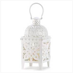 Linterna de vela de metal blanco hecha a mano para decoración de boda de oficina en casa otros candelabros y linternas - Product Image 3