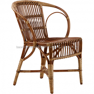 Silla de comedor de ratán negra, hecha a mano de ratán - Product Image 3