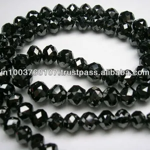 Cuentas Redondas Facetadas de Diamante Negro - Product Image 1