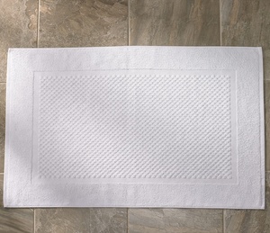 Tapis de bain en éponge écologique 100% coton fabriqué à la machine avec bordure grecque accessoire de salle de bain confortable de qualité supérieure - Product Image 2
