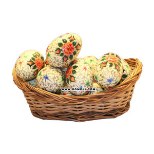 มือวาดดอกไม้สีแดงไม้ไข่อีสเตอร์ขายส่ง - Product Image 1