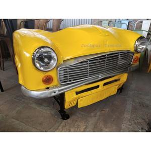 Table de bureau design de voiture industrielle avec meubles en bois récupéré de style vintage pour l'automobile et la maison - Product Image 2