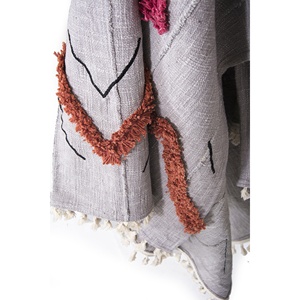 Manta decorativa de algodón gris de lujo para decoración de sala de estar, de diseño, venta al por mayor - Product Image 4