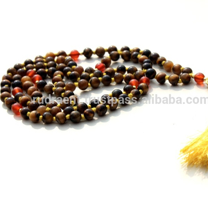 สร้อยคอโยคะลูกปัด108ดวงตาเสือแบบลูกปัดมาลาสำหรับเป็นของขวัญ - Product Image 1