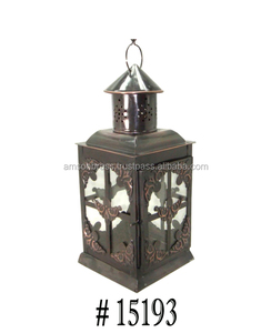 Linterna de vela colgante portátil de hierro, Mini linternas decorativas de Metal negro Vintage, portavelas hecho a mano coleccionable indio - Product Image 3