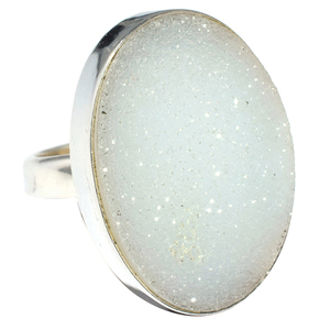 Lunette de forme ovale fascinant, bagues en argent Sterling 925 blanc, bijoux en argent Sterling 925 - Product Image 1