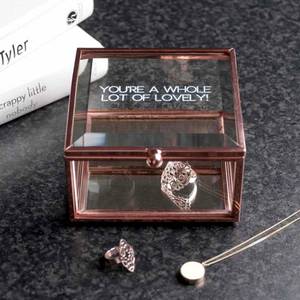 Bijoux en métal boîte de rangement Rose Or boîte à bijoux en verre - Product Image 2