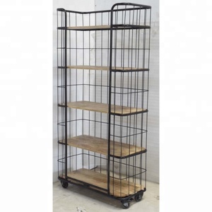 Modern Industrial Iron Wooden <b>Shelve</b> Versatile Home Furniture for Farmhouse Retail Store Shop Living Room Hotel-Made <b>Metal</b> - Product Image 1