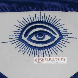 Delantal masónico Master Mason Blue Lodge bordado a mano Regalia con base de cinta de cuero de algodón para masones - Product Image 2