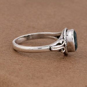 5X7 mm small <b>emerald</b> gemstone 925 sterling solid <b>silver</b> <b>ring</b> - Product Image 3