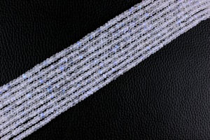 Piedra Lunar Arcoíris Natural Azul Fuego, Forma Rondelle Facetada, Calidad AAA, Brillante, Certificada por Terceros, 4mm, para Joyería - Product Image 2