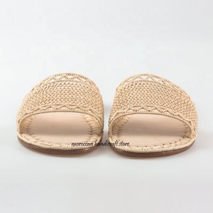 Mode féminine artisanat marocain raphia pour pantoufles pour toutes les saisons automne été hiver printemps - Product Image 1