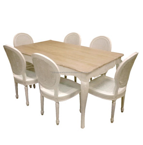 Muebles Clásicos de Indonesia - Mesa de Comedor de Madera Pintada Estilo Francés, Juego de Muebles para Comedor. - Product Image 5