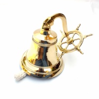 Style Antique Décoratif Nautique 6 Pouces En Laiton Lourd En Métal Suspendu Cloche De Porte Nouveauté Cadeau pour Marine Sailor Ship Wheel Fans