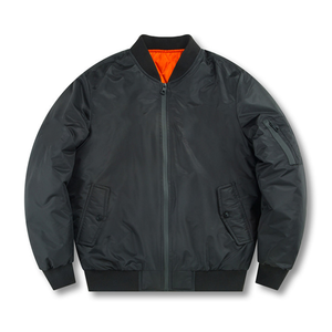 Men's Classic Style Zip up Bomber Jacket With Sleeve Zips - Product Image 4