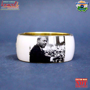 Green laminated poly sticker <b>wooden</b> bracelet <b>bangle</b> - Product Image 4