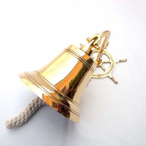 Style Antique Décoratif Nautique 6 Pouces En Laiton Lourd En Métal Suspendu Cloche De Porte Nouveauté Cadeau pour Marine Sailor Ship Wheel Fans - Product Image 3