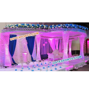 ชุด Mandap คริสตัลสำหรับงานแต่งงาน,เสาหกเสาสำหรับงานแต่งงานสไตล์ใหม่ล่าสุด - Product Image 1