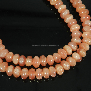 Cuentas de Rodocrosita Roja Natural de 7mm, Lisas, Redondas, de 16 Pulgadas de Largo, 214.65 Quilates, Gemas Ishu AR para la Fabricación de Joyas - Product Image 2