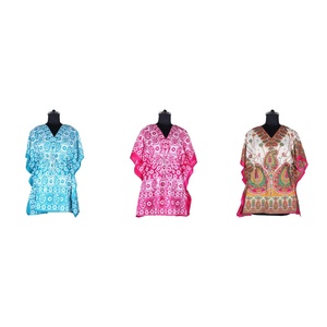 Caftán corto de playa de seda para mujer, novedad, Verano - Product Image 1