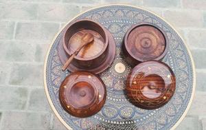 Set di 6 Sottobicchieri in <span class=keywords><strong>Legno</strong></span> Lucidato con Intarsi in Ottone, Eleganti Sottobicchieri <span class=keywords><strong>Artigianali</strong></span> in <span class=keywords><strong>Legno</strong></span> con Design Inciso in Rame - Product Image 6