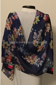 100% <b>Silk</b> Summer Women's Medium Length Traditional <b>Scarf</b> Shawl Adult Accessory Stole - Product Image 4