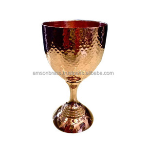 Hammered Metal Traditional Wine Goblet - Product Image 1