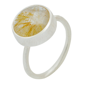 Sólido 925 plata esterlina oro rutilo piedra preciosa diseñador anillo hecho a mano al por mayor joyería mayorista fabricación Casa De Plata - Product Image 1
