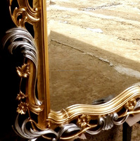 Miroir en bois sculpté à la main, meubles français, Style français, feuille d'argent Antique, or