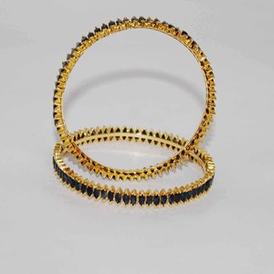 Brazalete de piedras preciosas de zafiro azul Natural de plata sólida de 925 de diseñador con aspecto elegante y joyería india de diseño clásico - Product Image 4