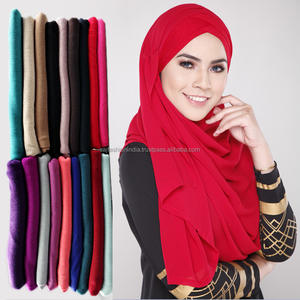 Vente en gros Écharpe Hijab de haute qualité Hijab tendance Écharpes populaires Écharpe en coton uni Vente à chaud Autres châles faits à la main - Product Image 6