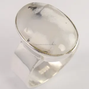 925 кольцо из натурального дендритного агата из стерлингового серебра, ювелирное изделие из драгоценного камня, экспортер и оптовик для мужчин и женщин