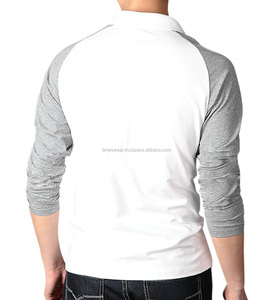 Camisas informales de alta calidad para hombre, cuello redondo, manga larga raglán de dos botones para camisetas Polo/camisa deportiva, patrón sólido 200-240 - Product Image 4