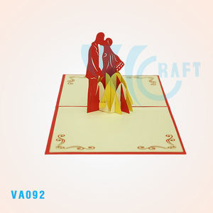 Hecho a mano 3D Pop-up I Love You Tarjeta de felicitación Hermosa artesanía de papel de Vietnam - Product Image 6