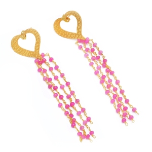 Boucles d'oreilles multi-pierres précieuses, 50 pièces, plaqué or, clips - Product Image 4