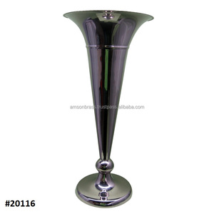La mejor calidad, gran demanda, jarrón de trompeta floral grande, centro de mesa de boda, florero para decoración del hogar, Plata - Product Image 3