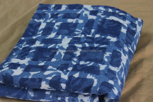 Tela de algodón con estampado de Dabu, 5 yardas, tinte azul índigo Natural, Shibori, 44'' - Product Image 3