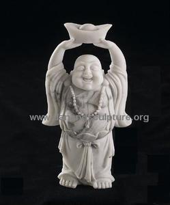 Statue de bouddha en onyx vert personnalisée sculptée à la main Happy Buddha Sculpture en marbre Statues en pierre - Product Image 4