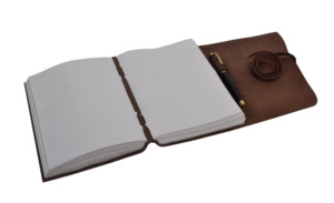 Libro de sombras libro de hechizos en blanco diario de cuero genuino suave diseño antiguo cuaderno hecho a mano y libro de bocetos envoltura de bronceado con bolígrafo - Product Image 5