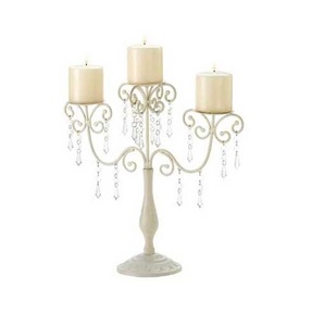 White Metal <b>Candelabra</b> and Candle Jars for Home Office Wedding Decorations Elegant Lantern Holder - Product Image 5