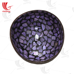 Cuenco de cáscara de coco ecológico, comida fresca, Perla madre incrustada, venta al por mayor - Product Image 4