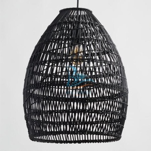 Vietnam <span class=keywords><strong>Antique</strong></span> Bamboo Hanging Lampen schirm Schöne Black Reed Modern Französisch Europäische Küste Mediterrane Skandi navis che Rattan