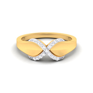 Anillo de Compromiso Infinity con Diamante Natural Certificado de 0.30 TCW, Corte Brillante Redondo, Engastado en Oro Blanco de 10K - Product Image 1