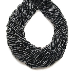 ลูกปัด Rondelle ทำจากพลอยสปินเนอร์สีดำธรรมชาติ,เครื่องประดับทำจากพลอยโรนเดลเกรดพิเศษจำนวน1เส้น - Product Image 1