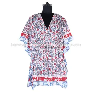 Roupas Curtas Caftan Estilo Batik Fabricante Personalizado 100% Orgânico Do Desgaste das Mulheres Designer Indiano venda Quente Mais Recente Design De Luxo