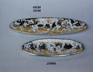 จานอะลูมิเนียมหล่อสีทองและสีขาวทันสมัย มีสีเคลือบอื่นๆ ให้เลือก ชามเสิร์ฟเคลือบ ชามโลหะเคลือบ - Product Image 3