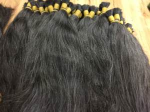 Cabello humano vietnamita alineado con cutícula 100%, mechones Remy, cabello gris Natural, bueno para blanquear, máquina de cabello a granel, trama Doble - Product Image 2