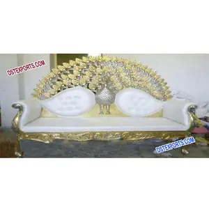 Đám Cưới Hoàng Gia Ấn Độ Peacock Sofa Đám Cưới Ấn Độ Vàng Khắc Sofa 2018 Hoàng Gia Nhìn Đám Cưới Đồng Thau Kim Loại Sofa