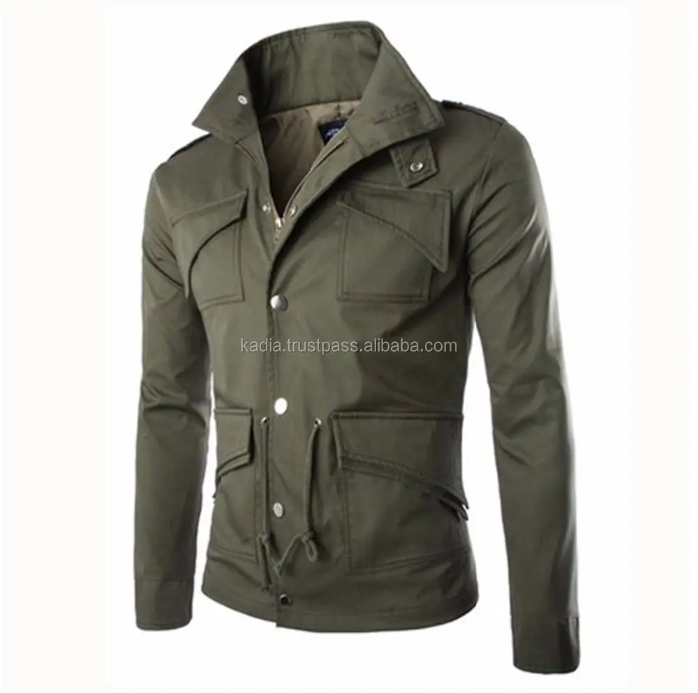 Canvas Wax Cotton Military Style Jacket