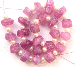 เครื่องประดับพลอยแซฟไฟร์สีชมพู23ชิ้นขนาด8-9มม. ทำด้วยมือเกรด AAA จากธรรมชาติที่สวยงามเป็นพิเศษ - Product Image 1